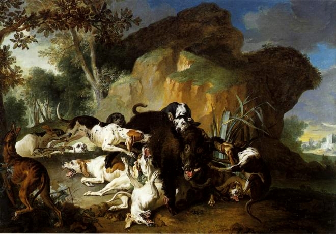 Une chasse au sanglier - XVIIIe siècle © Joconde - RMN - Arnaudet - J. Schormans
